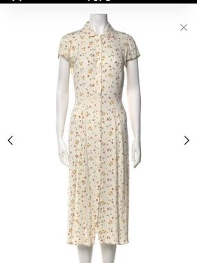 New Reformation Midi floral Cream Dress size 4
